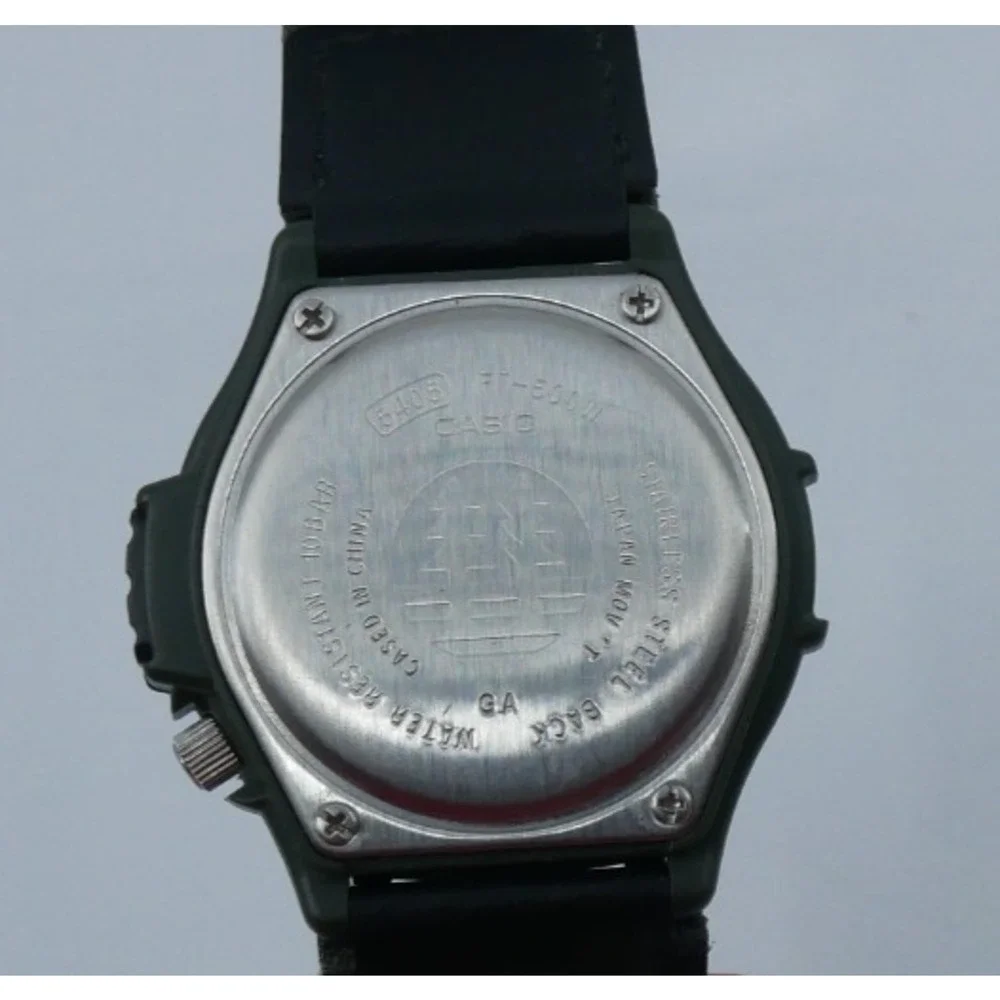 Casio Forester Mens Watch 42mm Green Black Illuminator 5405 FT-500W Working